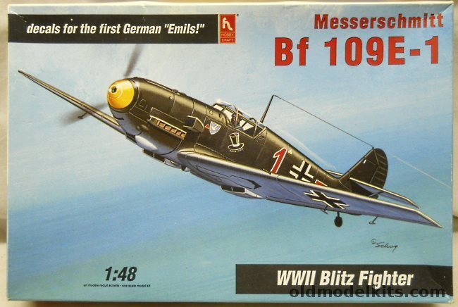 Hobby Craft 1/48 Messerschmitt Bf-109 E-1 - Luftwaffe 5/JG77 1940 Or 4/JG132 1939 - (Bf109E1), HC1564 plastic model kit